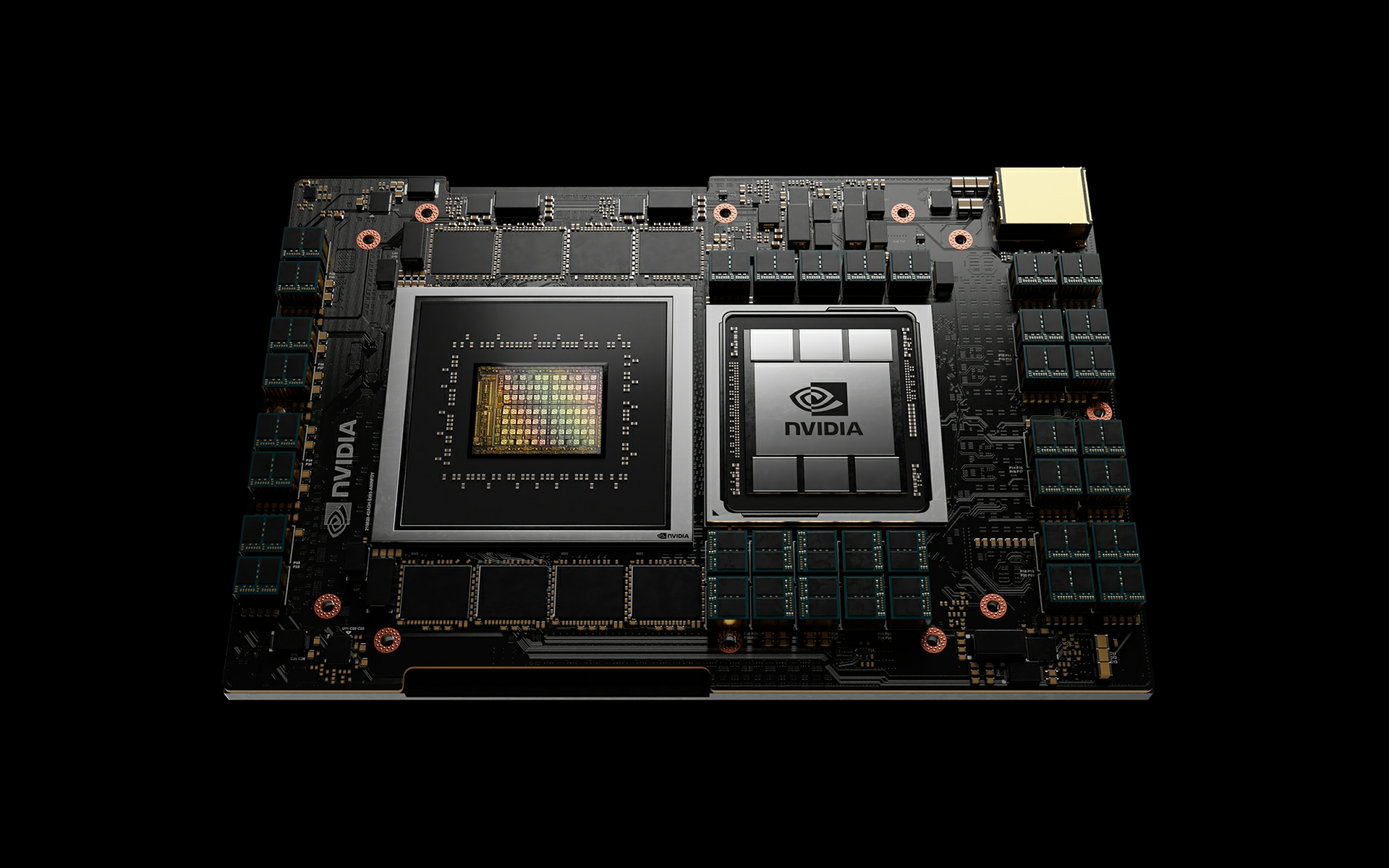 NVIDIA Grace data-center processor board on a dark background