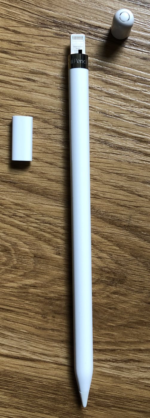 A white Apple Pencil stylus