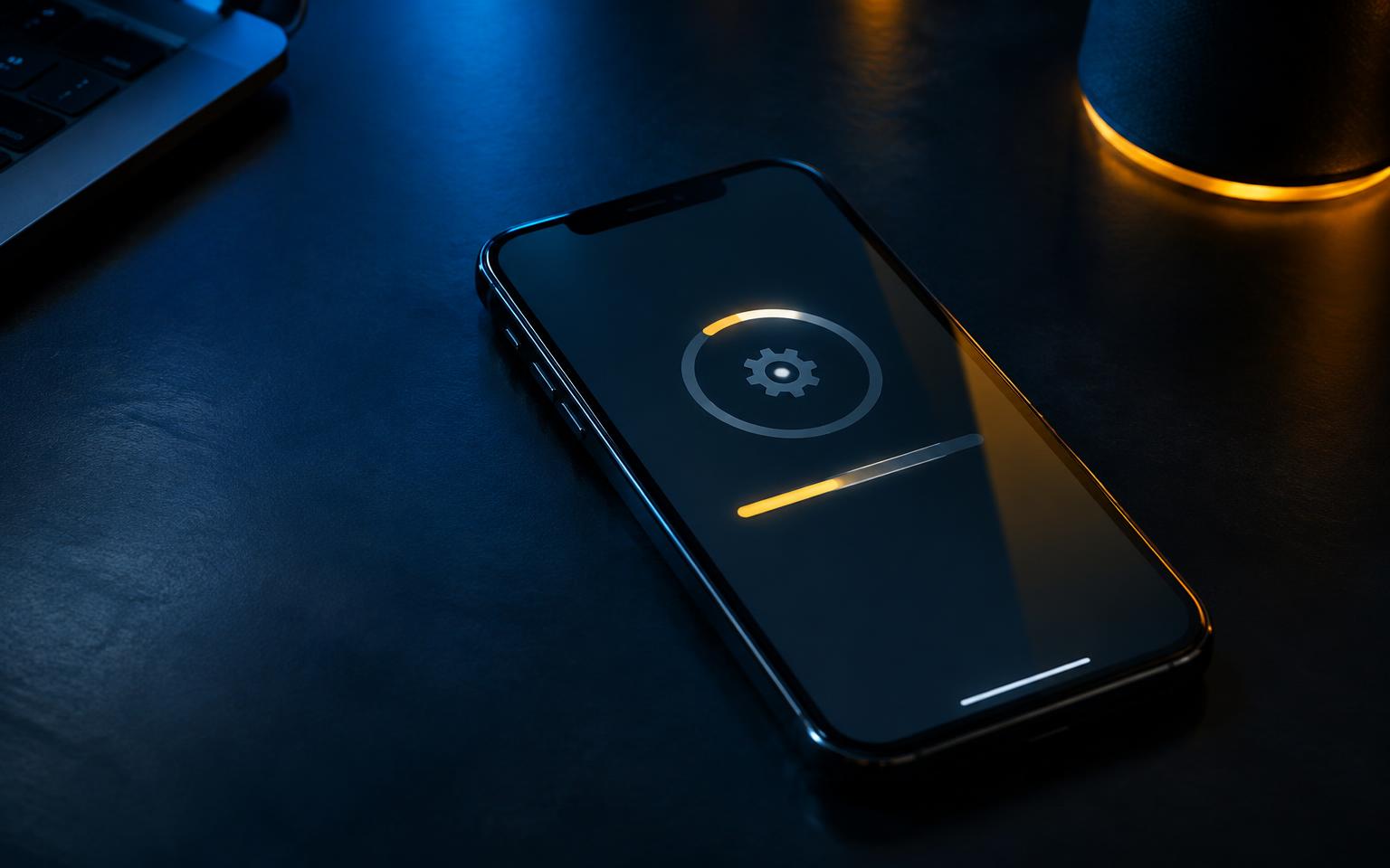 iPhone installing an iOS security update