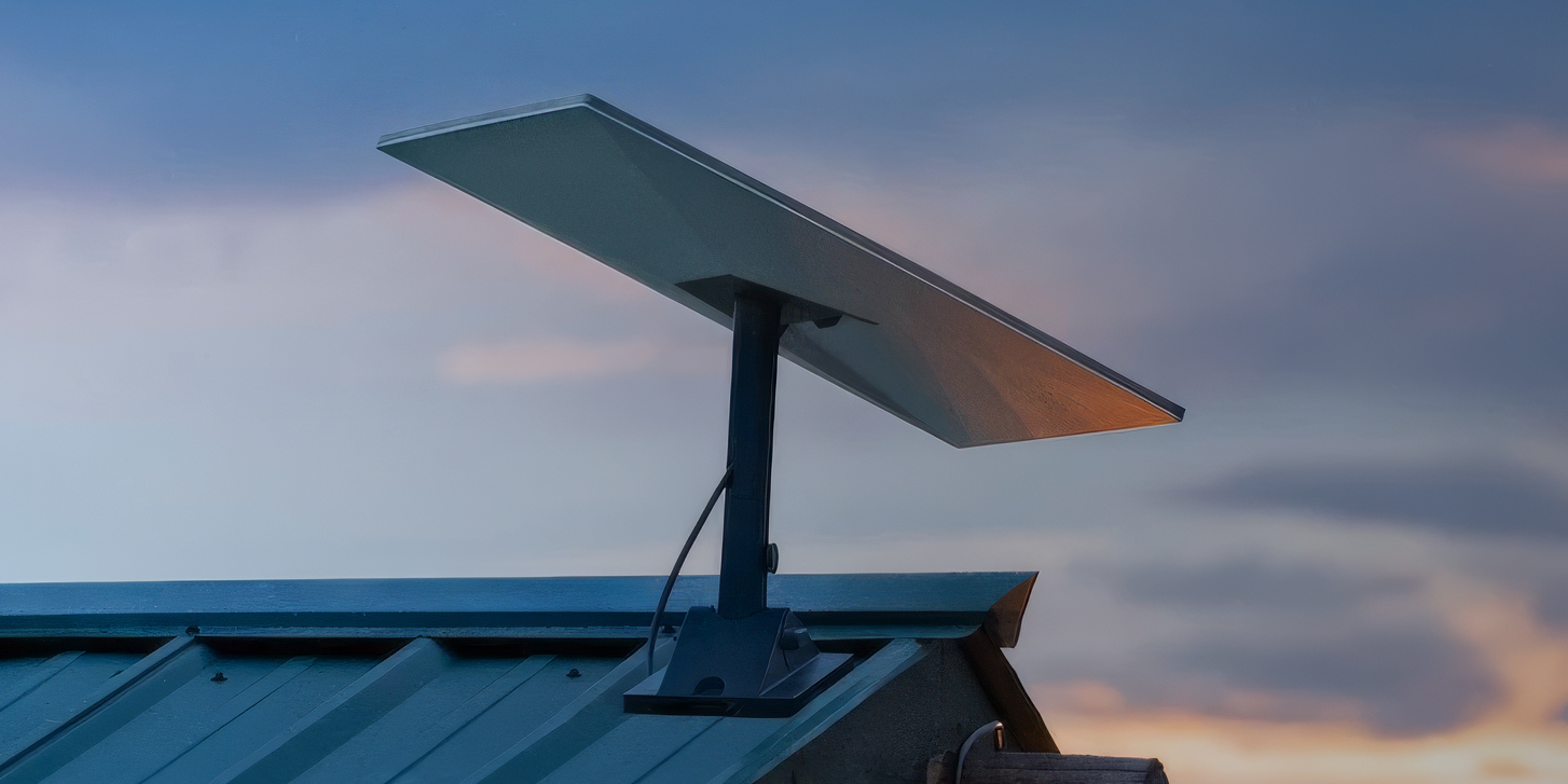 Starlink satellite internet dish under an open sky